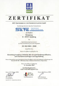 EN ISO 9001:2000 Zertifikat